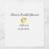 Lemon Brautparty modern schlicht und rustikal b Weinetikett (Einzelnes Label)