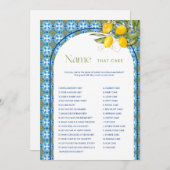 Lemon Brautparty Name that Cake Game Card Einladung (Vorne/Hinten)