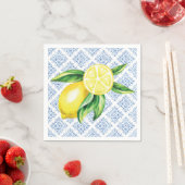 Lemon Brautparty Napkins, Blue Tile Napkins Serviette (Beispiel)