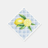 Lemon Brautparty Napkins, Blue Tile Napkins Serviette (Ecke)