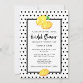 Lemon Brautparty online Polka Dots Einladung (Vorderseite)