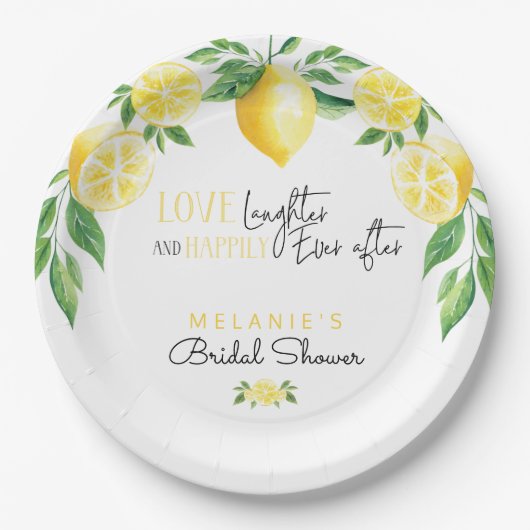 Lemon Brautparty Paper Teller (Vorderseite)