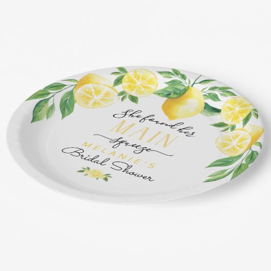 Lemon Brautparty Paper Teller (Schrägansicht)