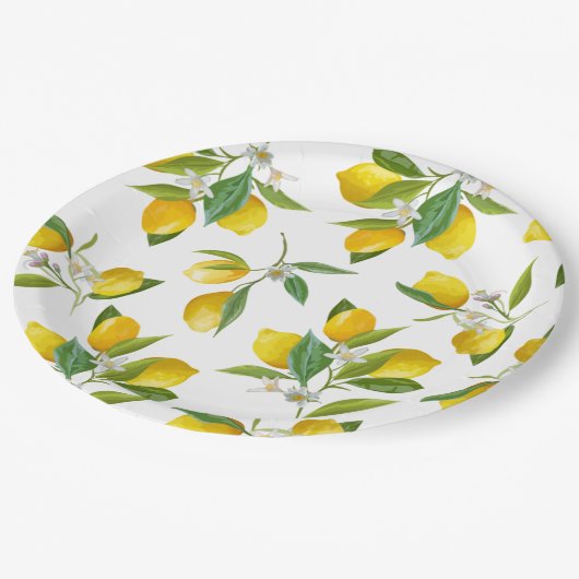 Lemon-Brautparty Pappteller (Schrägansicht)