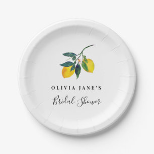 Lemon Brautparty Plate, tropisch Pappteller