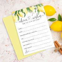Lemon Brautparty Ratgeber und Wünsche Karten
