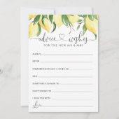 Lemon Brautparty Ratgeber und Wünsche Karten (Vorderseite)