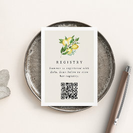 Lemon Brautparty Registrierungskarte mit QR-Code Begleitkarte
