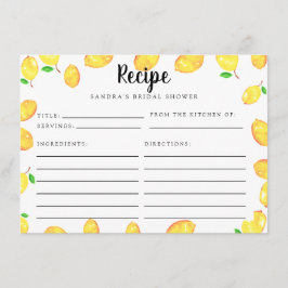 Lemon Brautparty Rezept Card Hauptpresse Begleitkarte