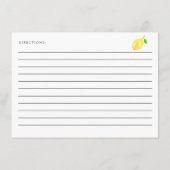 Lemon Brautparty Rezept Card Hauptpresse Begleitkarte (Rückseite)