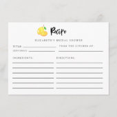 Lemon Brautparty Rezept Karte (Vorderseite)