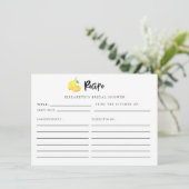 Lemon Brautparty Rezept Karte (Stehend Vorderseite)