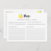 Lemon Brautparty Rezept Karte (Vorne/Hinten)