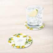 Lemon Brautparty  Runder Pappuntersetzer (Vor Ort)