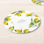 Lemon Brautparty  Runder Pappuntersetzer (Angewinkelt)