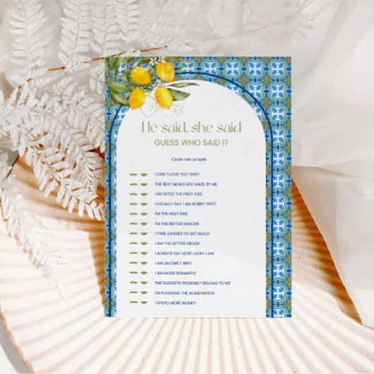 Lemon Brautparty sagte er sagte, sie sagte Game Ca Einladung