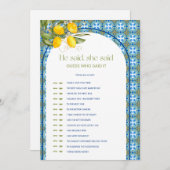 Lemon Brautparty sagte er sagte, sie sagte Game Ca Einladung (Vorne/Hinten)