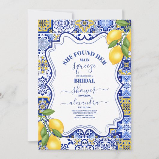 Lemon Brautparty Sie fand ihren Hauptpresse Einladung (Vorderseite)