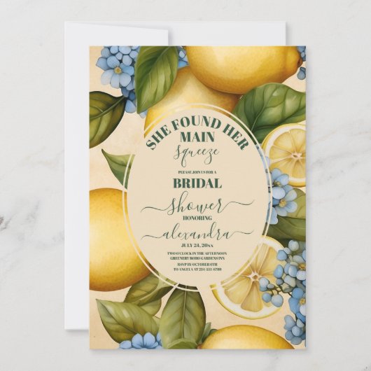 Lemon Brautparty Sie fand ihren Hauptpresse Einladung (Vorderseite)