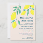 Lemon Brautparty Sie hat ihre Hauptpresse gefunden Einladung (Vorderseite)