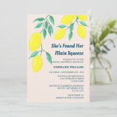 Lemon Brautparty Sie hat ihre Hauptpresse gefunden Einladung (Stehend Vorderseite)
