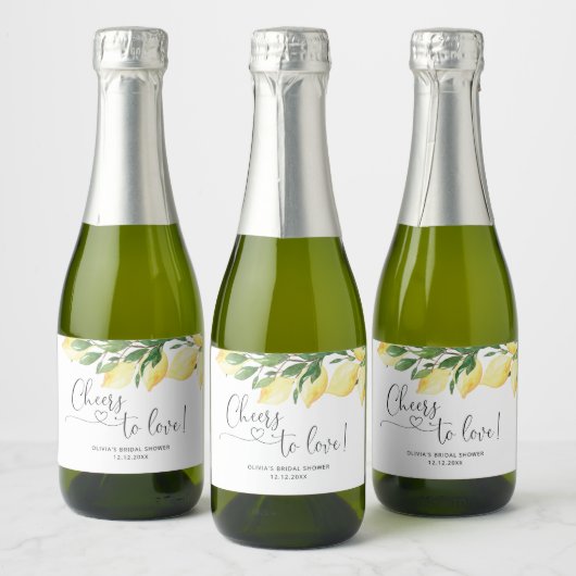 Lemon Brautparty Sparkling Weinkeller Schaumweinetikett (Flaschen)