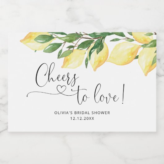 Lemon Brautparty Sparkling Weinkeller Schaumweinetikett (Einzelnes Label)