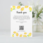 Lemon Brautparty Vielen Dank für Ihren benutzerdef Dankeskarte (Stehend Vorderseite)