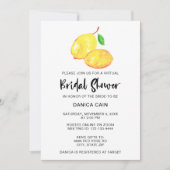 Lemon Brautparty virtuell online Elegant simpel Einladung (Vorderseite)