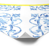 Lemon Brautparty Welcome Sign Blue Tile Italienisc Poster (Ecke)