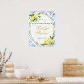 Lemon Brautparty Welcome Sign Blue Tile Italienisc Poster (Küche)