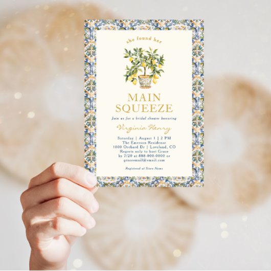 Lemon Bridal Dusche Einladung