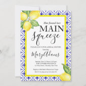 Lemon Bridal Dusche Einladung, Blue Tile Italienis Einladung (Vorderseite)