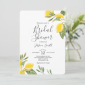 Lemon Bridal Dusche Einladung Bohemisch Citrus (Stehend Vorderseite)