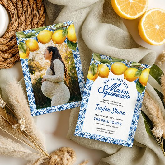 Lemon Bridal Dusche Einladung mit Foto
