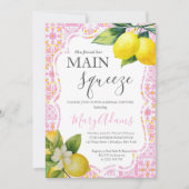 Lemon Bridal Dusche Einladung, Pink Tile Italienis Einladung (Vorderseite)
