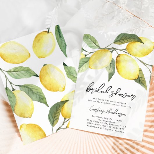 Lemon Bridal Dusche Einladung | Zitrusfrüchte