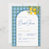 Lemon Bridal Dusche im mediterranen Stil Einladung (Vorderseite)