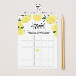 Lemon Bridal Shower Bingo Game Printable Einladung