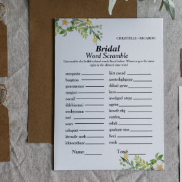 Lemon Bridal Wortzusammensetzung Brautparty-Spielk Einladung