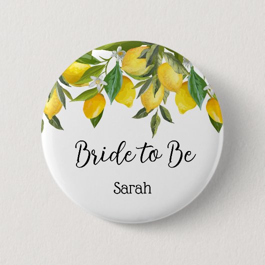 Lemon Bride to Be Button - Lemon-Tasten (Vorderseite)