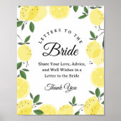 Lemon "Briefe an die Braut" Junggesellinnenabschie Poster (Vorne)