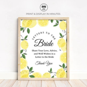 Lemon "Briefe an die Braut" Junggesellinnenabschie Poster