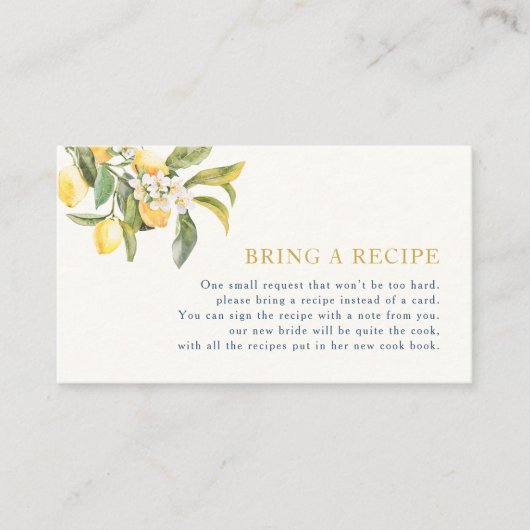 Lemon Bring eine Rezept-Karte Begleitkarte (Vorderseite)