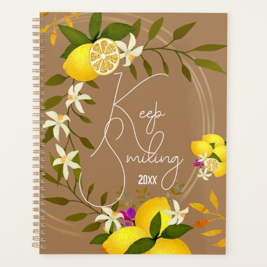 Lemon Brown Spiral Foto Notebook Planer (Vorderseite)