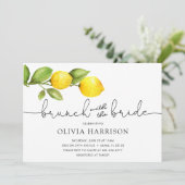 Lemon Brunch mit Brautdusche Einladung (Stehend Vorderseite)