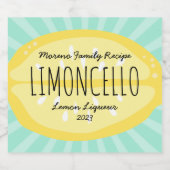 Lemon Burst LiQueue-Label Alkoholflaschenetikett (Einzelnes Label)