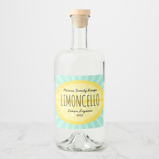Lemon Burst LiQueue-Label Alkoholflaschenetikett (Vorderseite)