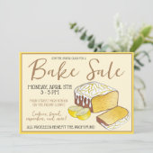 Lemon Cake Brot Loaf Bake Sale Dessert Bäckerei Einladung (Stehend Vorderseite)