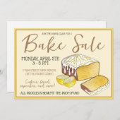 Lemon Cake Brot Loaf Bake Sale Dessert Bäckerei Einladung (Vorne/Hinten)